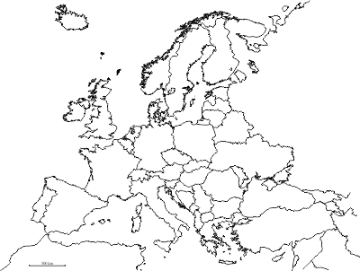 Kontury Europy w pdf do wydruku
