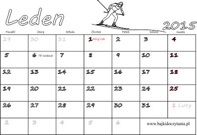Kalendář k vytisknutí Leden 2015