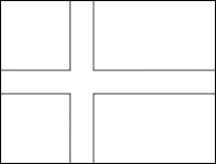 Duńska flaga w wersji czarno-białej