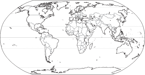Kontury Świata z państwami pdf do wydruku