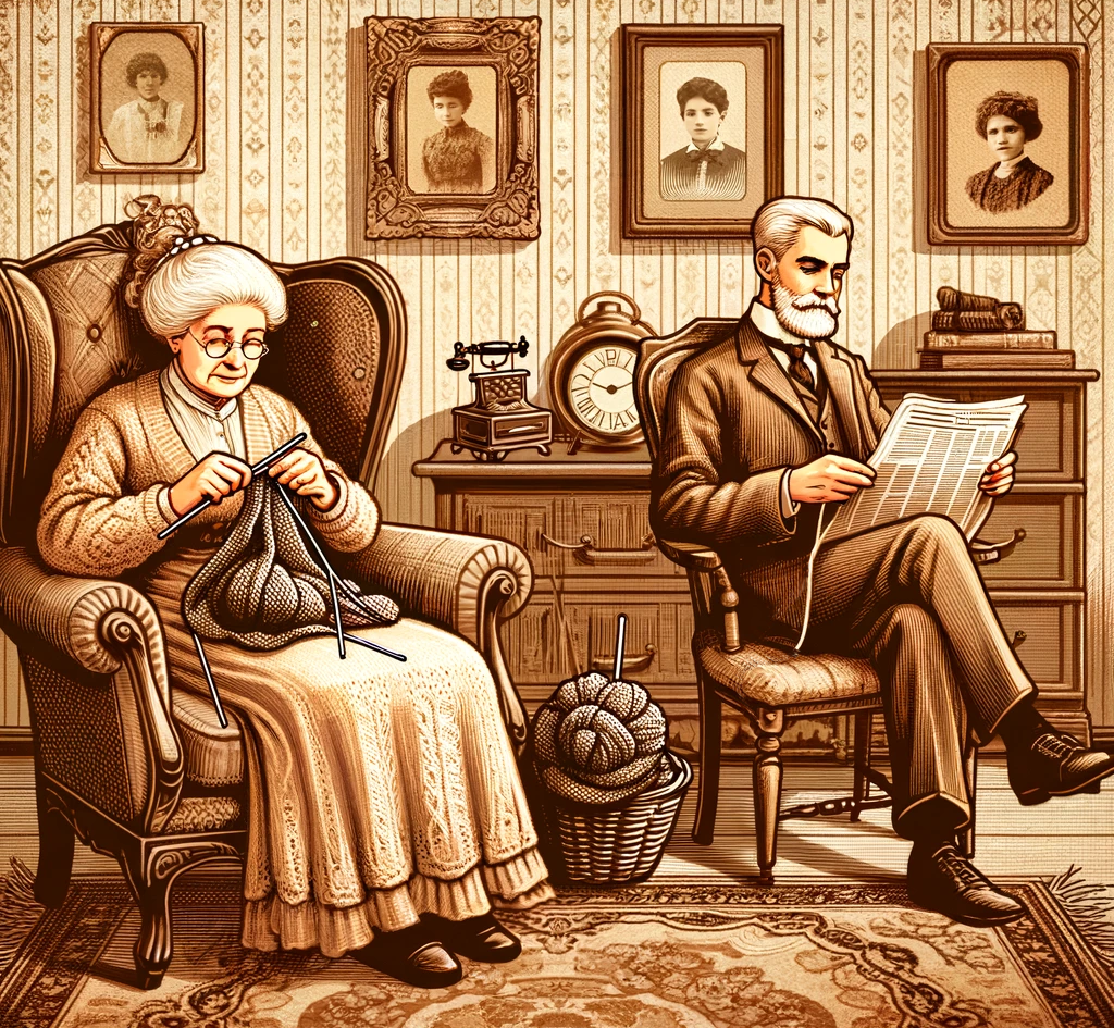 Grafika na Dzień Babci i Dziadka w stylu vintage